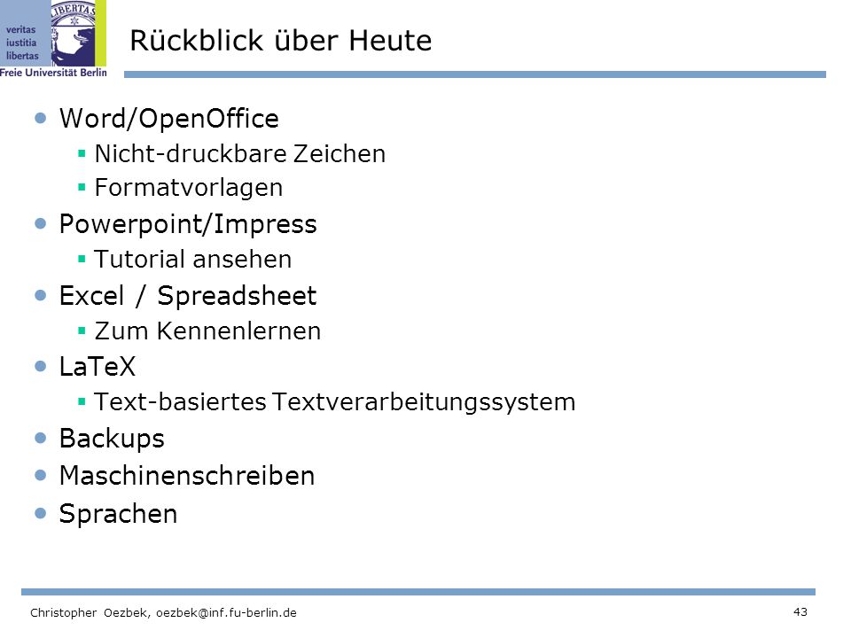 Open office kennenlernen OpenOffice statt MS Office — Universität Koblenz · Landau